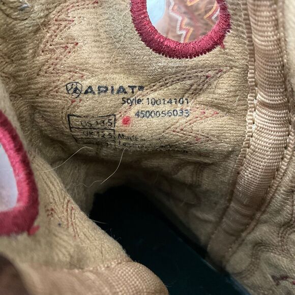 ARIAT BOOTS KIDS size 13.5  STYLE 10014101 SQUARE TOE pull on - Picture 12 of 15